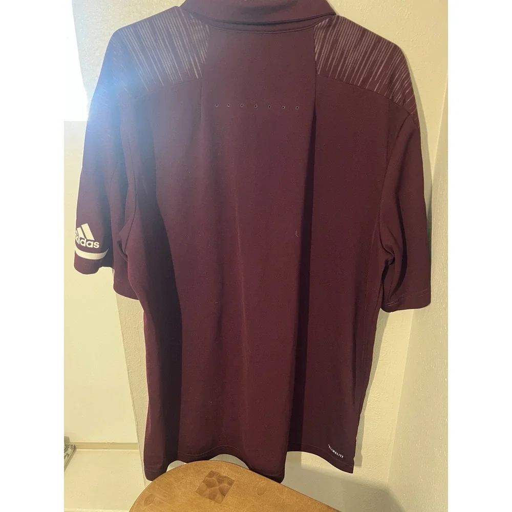 Texas A&M Aggies Adidas Climalite Polo Men XL Maroon Football Helmet NCAA